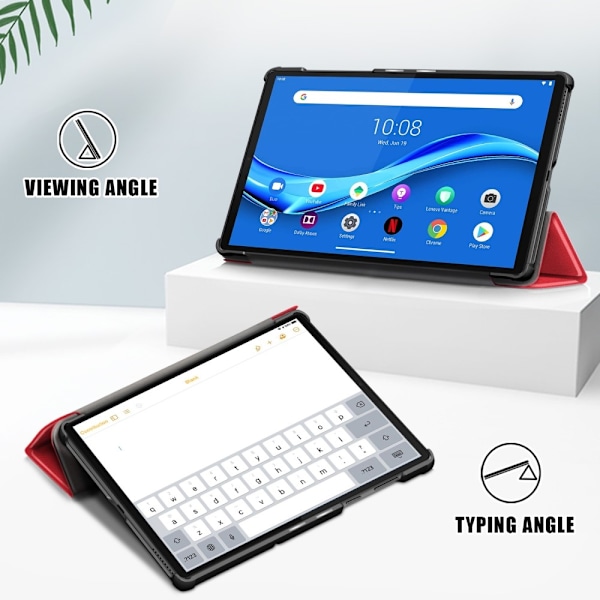 Lenovo Tab M10 Plus (2nd Gen) Tri-Fold Fodral Röd Red Röd