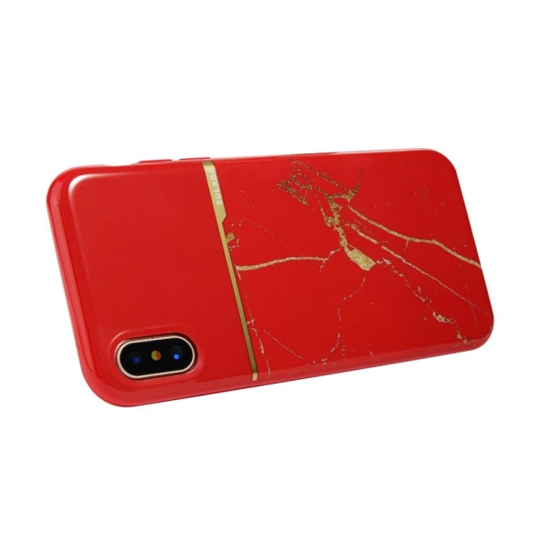 iPhone X/Xs - SULADA Marmor Skal - Röd Red Röd