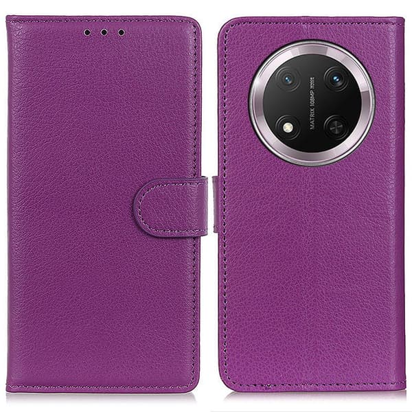 Honor Magic7 Lite Fodral Litchi Läder Lila