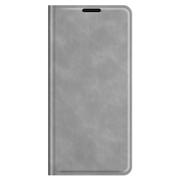 iPhone 13 Pro Max - Solid Läder Flip Fodral - Grå