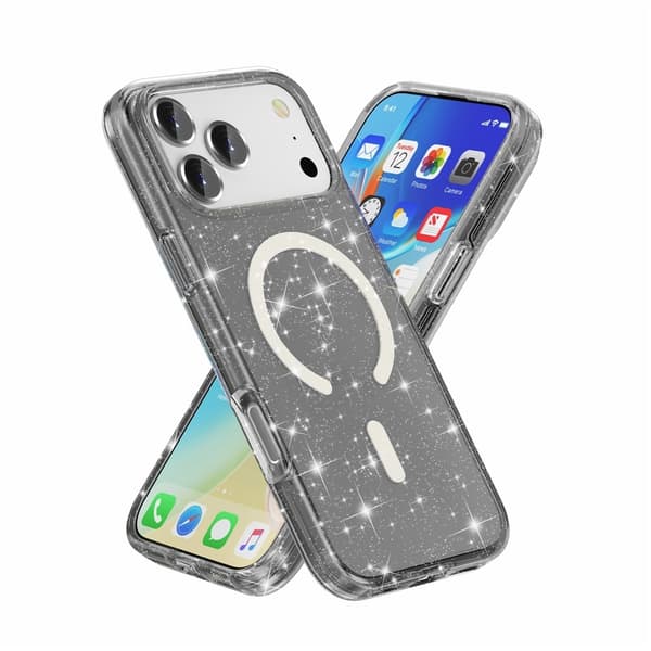 iPhone 17 Pro Max/18 Pro Max Skal MagSafe Glitter Svart