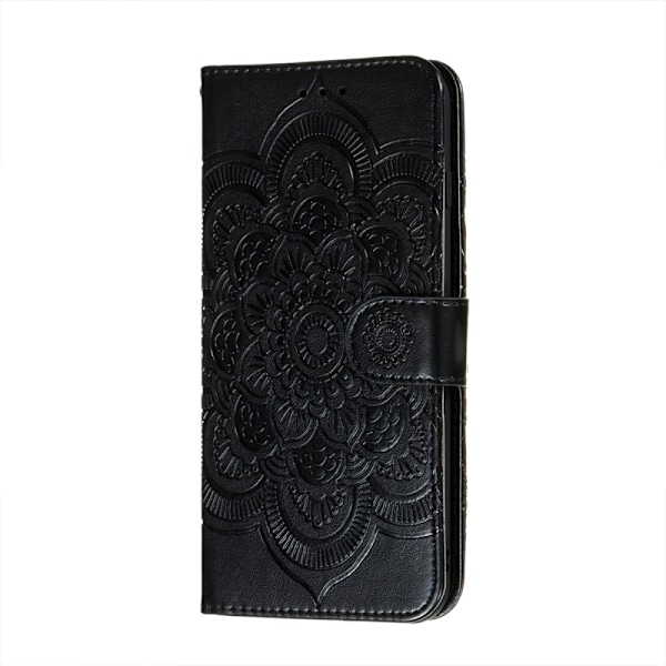 Samsung Galaxy A52 / A52s - Mandala Läder Fodral - Svart Black Svart