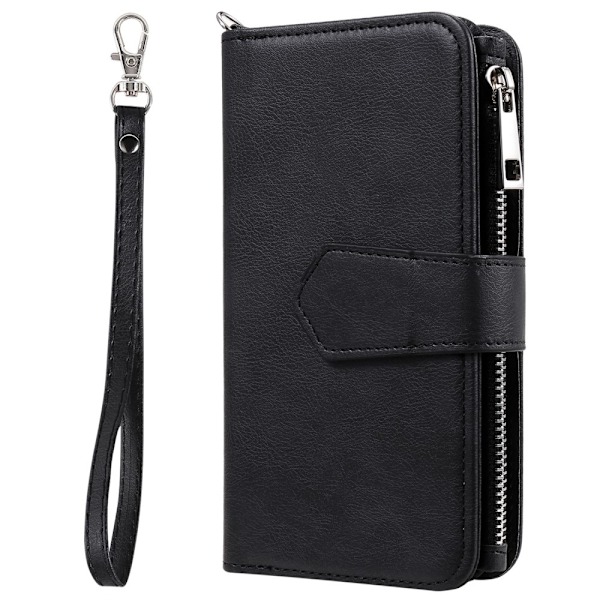 iPhone 12 / 12 Pro - 2in1 Magnet Skal / Plånboksfodral - Svart Black Svart