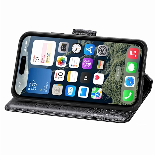 iPhone 16e Fodral Med Fjäril Tryck Svart