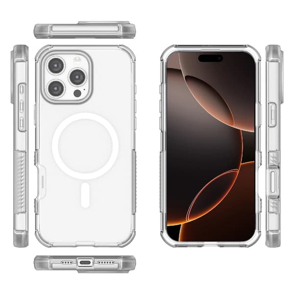 iPhone 16 Pro Max Skal MagSafe Shockproof Hybrid Vit