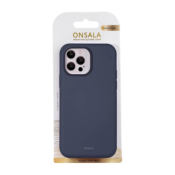 ONSALA iPhone 14 Pro Max Mobilskal Silikon Mörk Blå