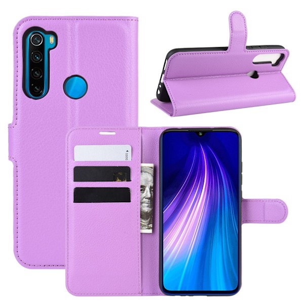 Xiaomi Redmi Note 8T - Litchi Plånboksfodral - Lila Purple Lila