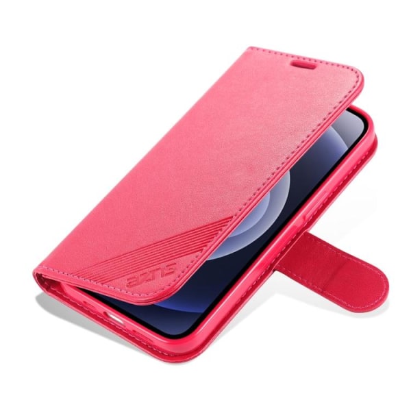 AZNS iPhone 14 Fodral Läder Röd/Rosa