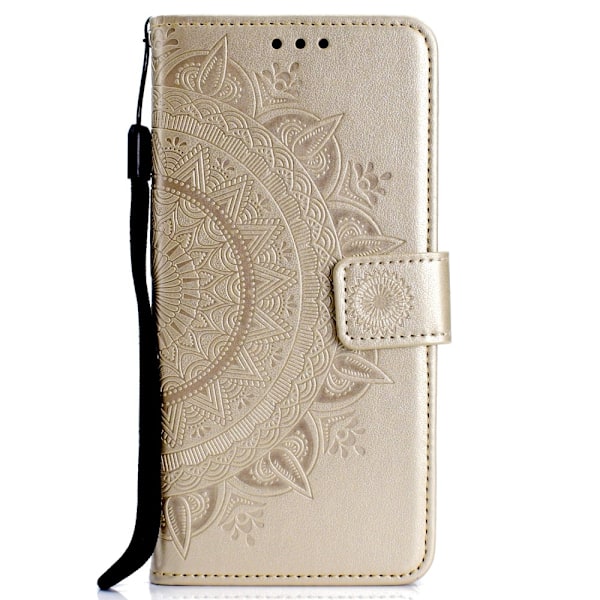 Huawei P40 Lite E - Mandala Plånboksfodral - Guld Gold Guld