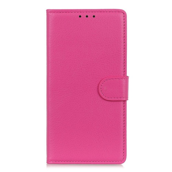iPhone 12 Pro Max - Litchi Läder Fodral - Rosa Pink Rosa