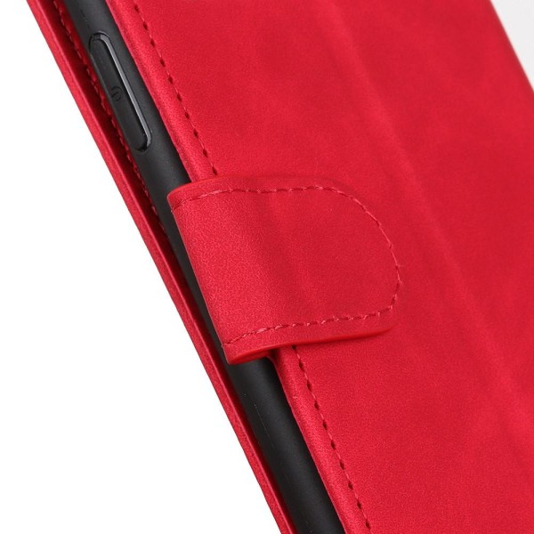 Samsung Galaxy A72 - KHAZNEH Retro Läder Fodral - Röd Red Röd