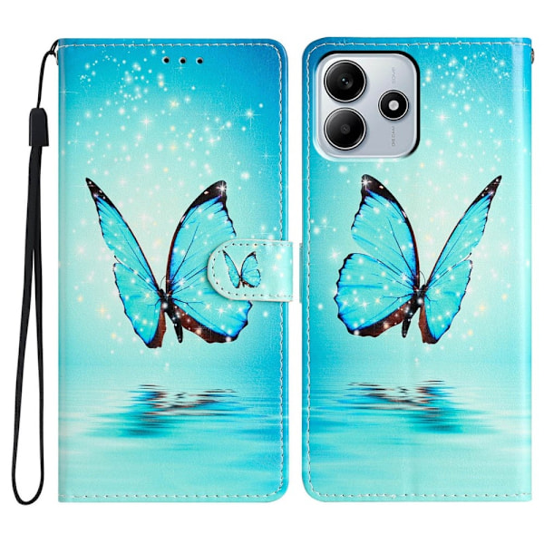 Xiaomi Redmi Note 14 5G Fodral Med Tryck Blå Fjäril