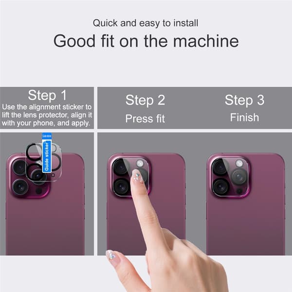 IMAK iPhone 17 Pro Max Linsskydd Black Rings Härdat Glas