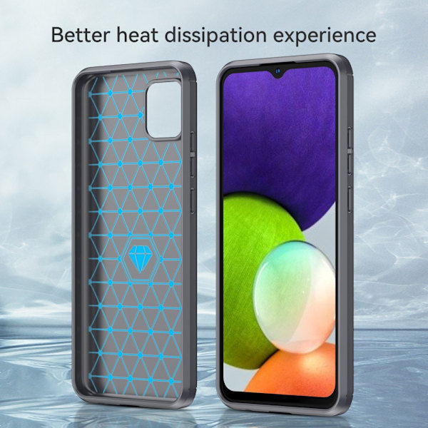 Samsung Galaxy A03 Skal Borstad Stål Textur Grå