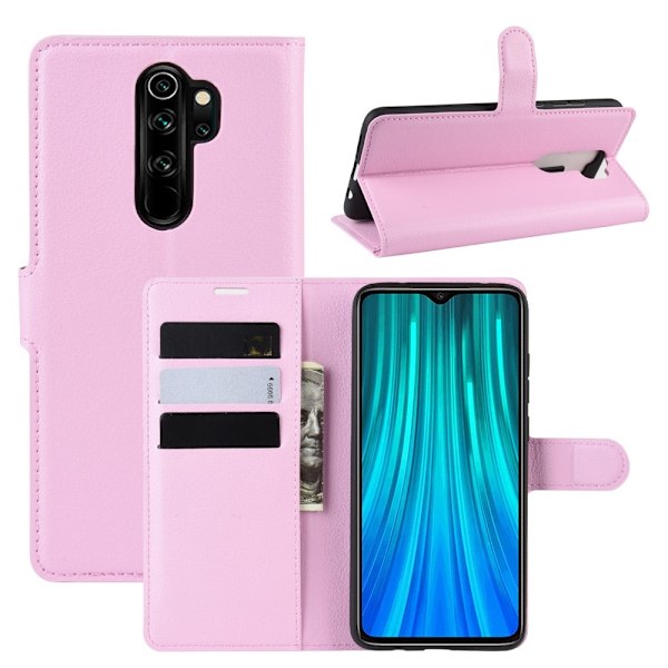 Xiaomi Redmi Note 8 Pro - Litchi Plånboksfodral - Ljus Rosa LightPink Ljus Rosa