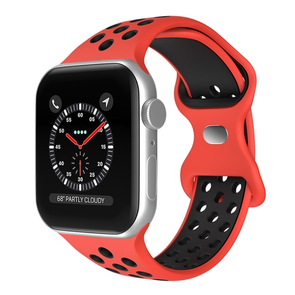 Sportarmband Dual-Color Apple Watch 41/40/38 mm (M/L) Röd/Svart