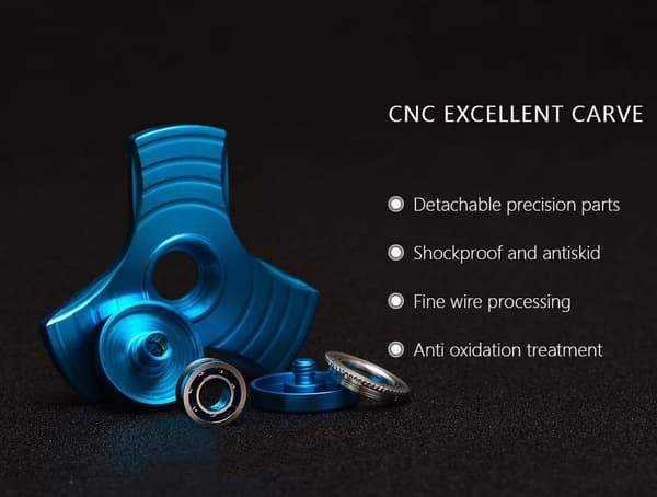 Fidget Spinner Trio Metal - Svart