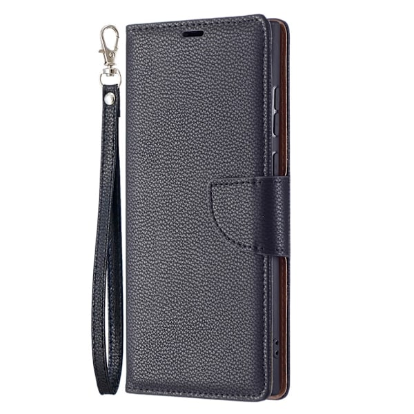 Samsung Galaxy S22 Ultra Fodral Litchi Textur Svart