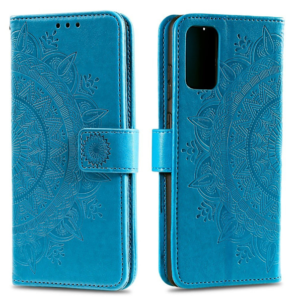 Samsung Galaxy A02s - Mandala Läder Fodral - Blå Blue Blå
