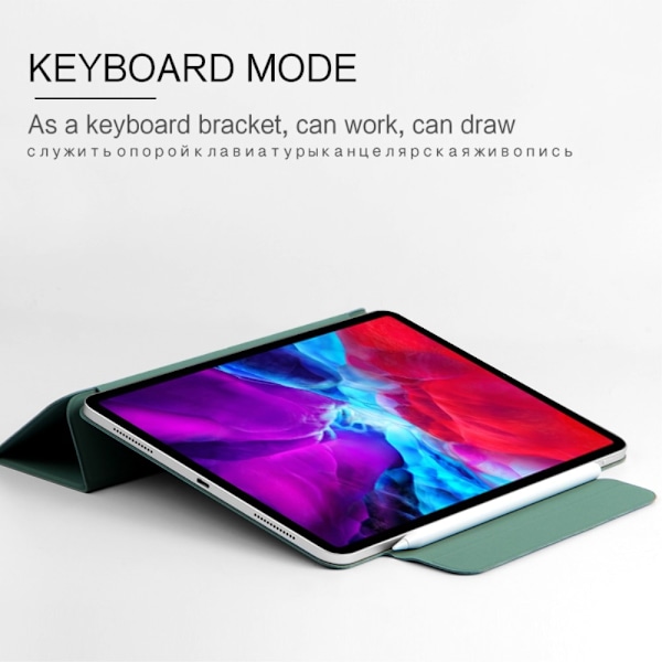 iPad Pro 12.9 (2018/2020/2021) - Solid Tri-Fold Fodral - Grön Grön