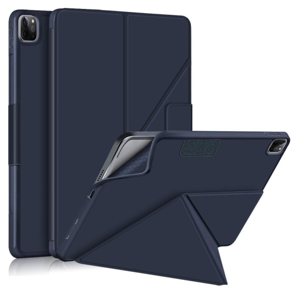 iPad Pro 12.9 (2018/2020/2021) - Origami Läder Fodral - Mörk Blå Mörkblå