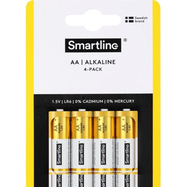 Smartline Alkaliskt Batteri AA LR6 1.5V 4-pack