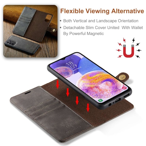 DG.MING Samsung Galaxy A23 5G 2in1 Magnet Fodral / Skal Grå