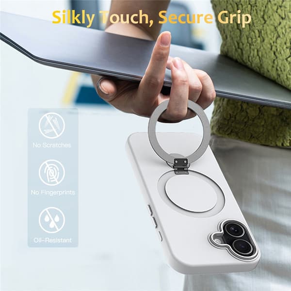 iPhone 17 Skal MagSafe Kickstand Hybrid Vit