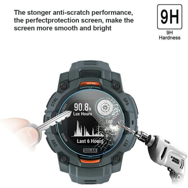 Garmin Instinct 3 50 mm 3-PACK Skärmskydd Härdat Glas