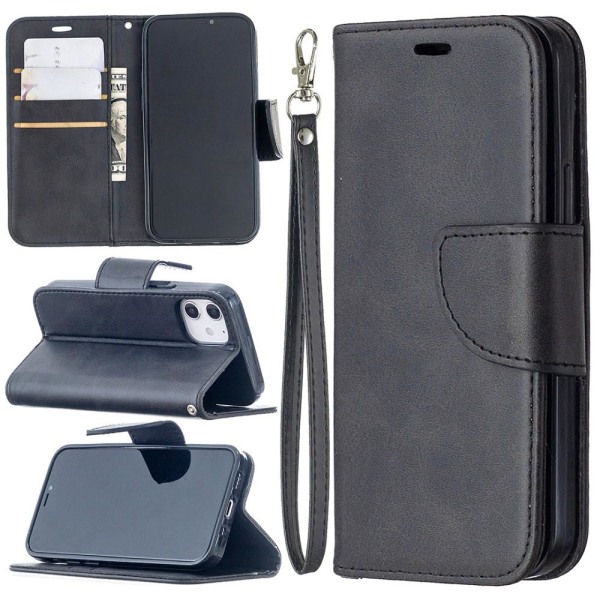 iPhone 12 Mini - Solid Plånboksfodral - Svart Black Svart