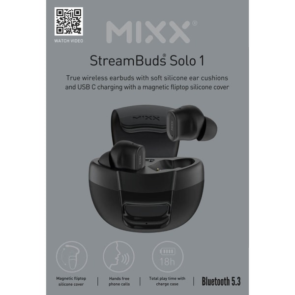 MIXX In-Ear TWS Hörlurar Solo 1 Svart