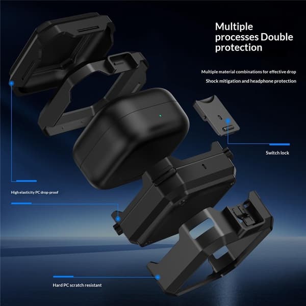 Samsung Galaxy Buds 4/4 Pro Skal Shockproof Hybrid Svart
