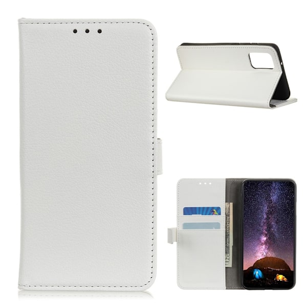 OnePlus 8T / 8T+ - Litchi Läder Fodral - Vit White Vit