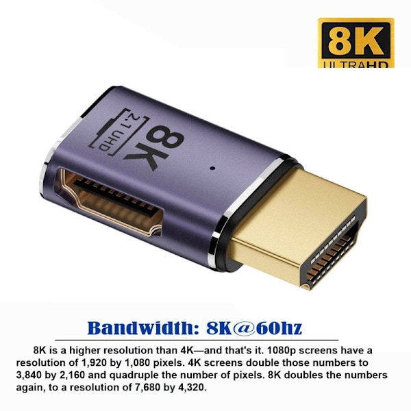 HDMI Hane - HDMI 2.1 Hona 8K 60Hz UHD Adapter Blå