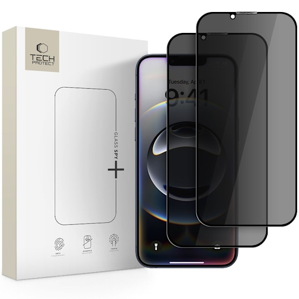 Tech-Protect iPhone 16e/14/13/13 Pro 2-PACK Skärmskydd Privacy
