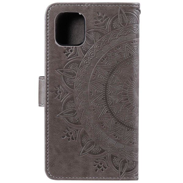 iPhone 11 - Plånboksfodral Mandala - Grå Grey Grå