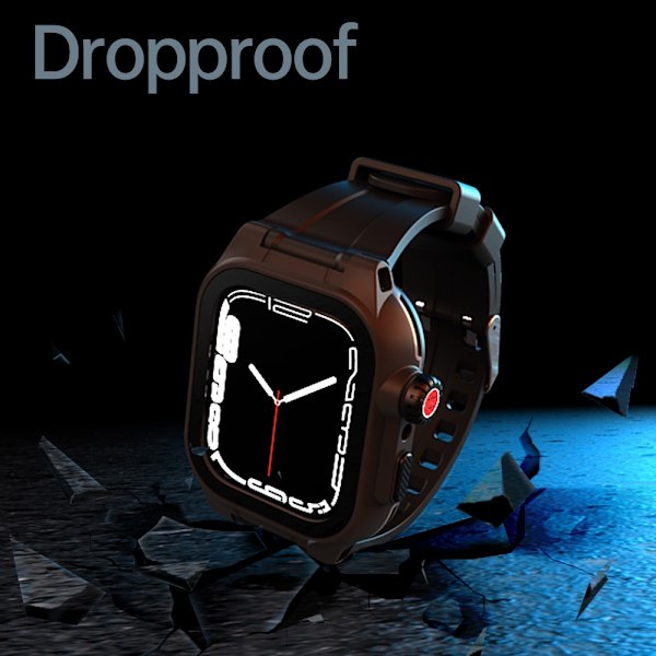 ShellBox Armband Apple Watch 45 mm Vattentätt IP68 Skal Svart