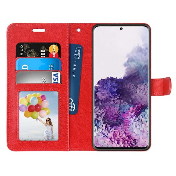 Samsung Galaxy S21 Plus - Retro Plånboksfodral - Röd Red Röd