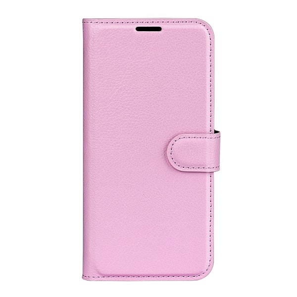 Motorola Moto G55 5G Fodral Litchi Läder Ljus Rosa