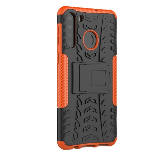 Samsung Galaxy A21 - Ultimata Stöttåliga Skalet med Stöd - Orange Orange Orange