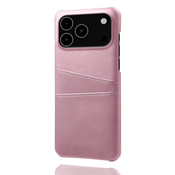 iPhone 17 Pro Max Skal Med Kortfack Läder Roséguld