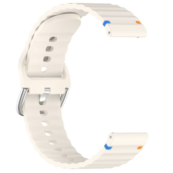 Klockarmband 22 mm Silikon Wave Design Off White