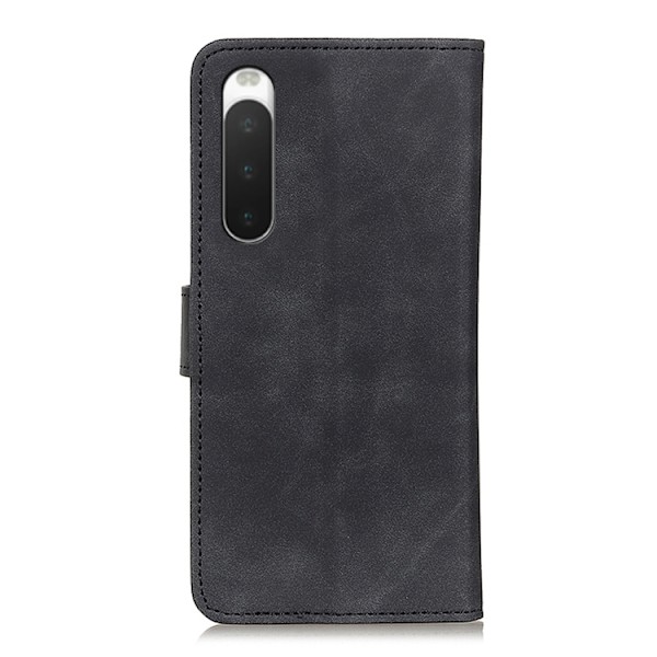 KHAZNEH Sony Xperia 10 IV Fodral Retro Läder Svart