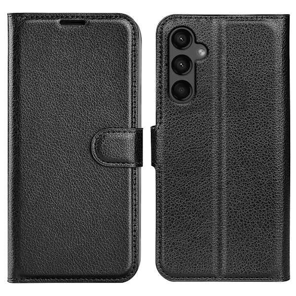 Samsung Galaxy A15 5G Fodral Litchi Läder Svart