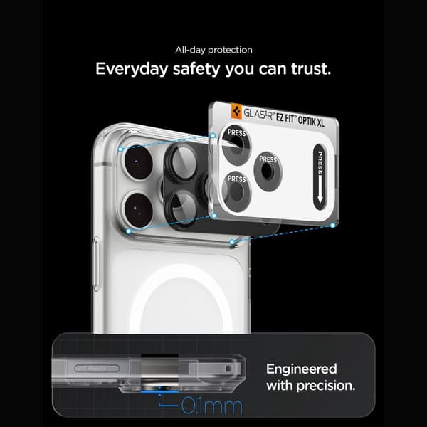 Spigen iPhone 18 Pro Max Linsskydd Optik Pro XL GLAS.tR 'Ez Fit'