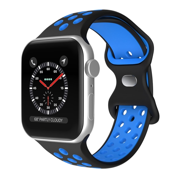 Sportarmband Dual-Color Apple Watch 41/40/38 mm (S/M) Svart/Blå