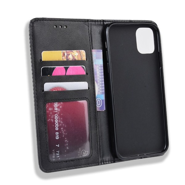 iPhone 12 Pro Max - Retro Flip Fodral - Svart Black Svart