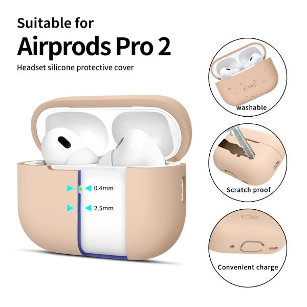 Tech-Protect AirPods Pro 1/2 Skal Silikon Caffe Latte