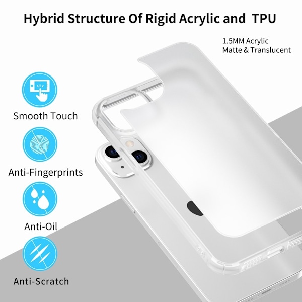 LEEU DESIGN iPhone 14 Plus Skal AirBag Hybrid Matt Transparent