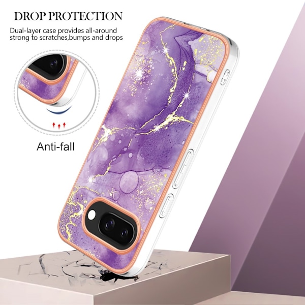 Google Pixel 9a Skal Marmor Lila